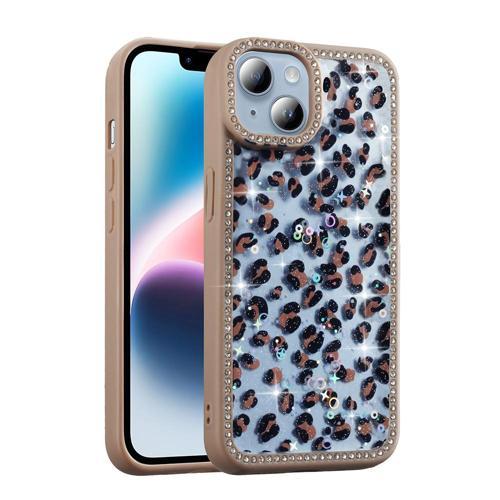 iPhone 13 Uyumlu Kamera Korumalı Simli Taş Tasarımlı Silikon Arka Kapak
