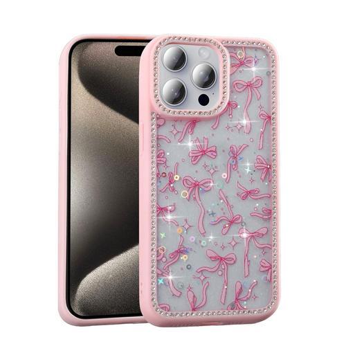 iPhone 14 Pro Uyumlu Kamera Korumalı Simli Taş Tasarımlı Silikon Arka Kapak