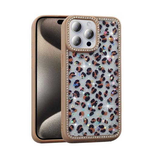 iPhone 15 Pro Uyumlu Kamera Korumalı Simli Taş Tasarımlı Silikon Arka Kapak