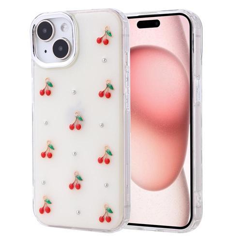 iPhone 15 Uyumlu Kamera Korumalı Kiraz-Fiyonk Figürlü Silikon Kapak