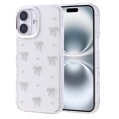 iPhone 16 Plus Uyumlu Kamera Korumalı Kiraz-Fiyonk Figürlü Silikon Kapak