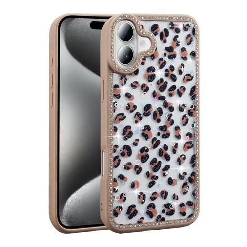 iPhone 16 Uyumlu Kamera Korumalı Simli Taş Tasarımlı Silikon Arka Kapak