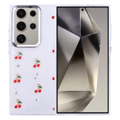 Samsung Galaxy S24 Ultra Uyumlu Kamera Korumalı Kiraz-Fiyonk Figürlü Silikon Kapak