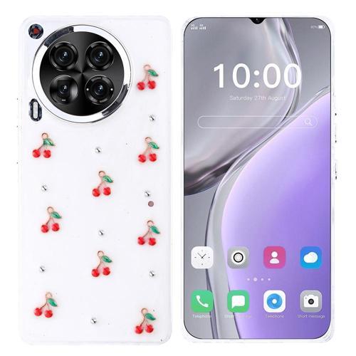Tecno Camon 30 Uyumlu Kamera Korumalı Kiraz-Fiyonk Figürlü Silikon Kapak