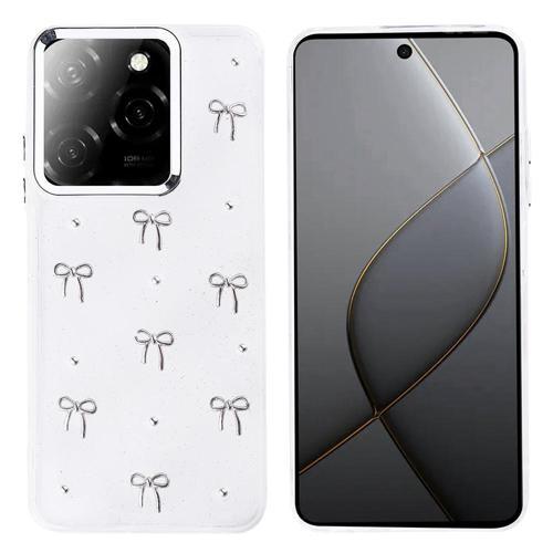 Tecno Spark 20 Pro 5G Uyumlu Kamera Korumalı Kiraz-Fiyonk Figürlü Silikon Kapak