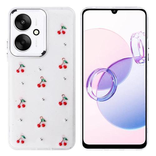 Xiaomi Redmi 13C Uyumlu Kamera Korumalı Kiraz-Fiyonk Figürlü Silikon Kapak