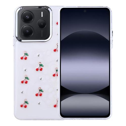 Xiaomi Redmi Note 14 5G Uyumlu Kamera Korumalı Kiraz-Fiyonk Figürlü Silikon Kapak