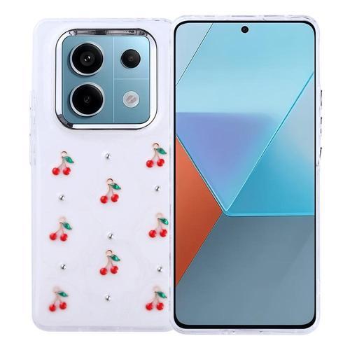 Xiaomi Redmi Note 14 Pro 4G Uyumlu Kamera Korumalı Kiraz-Fiyonk Figürlü Silikon Kapak