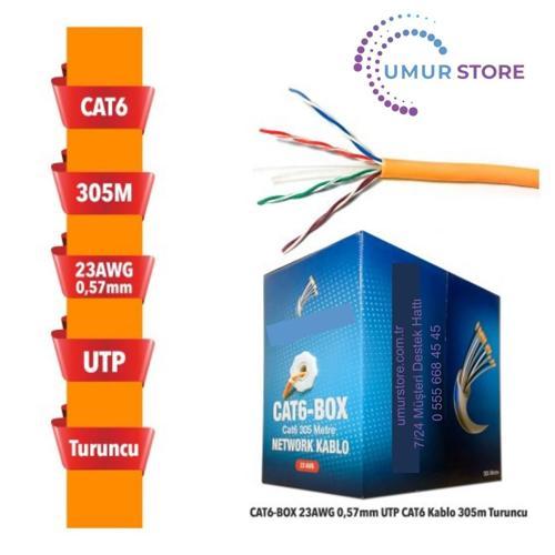Cat6-Box 23AWG 0,57MM Utp Cat6 Kablo 305M Turuncu