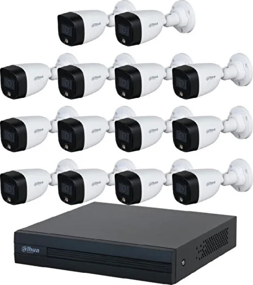 14 Kameralı Renkli Gece Görüşlü Full Hd Güvenlik Kamera Seti