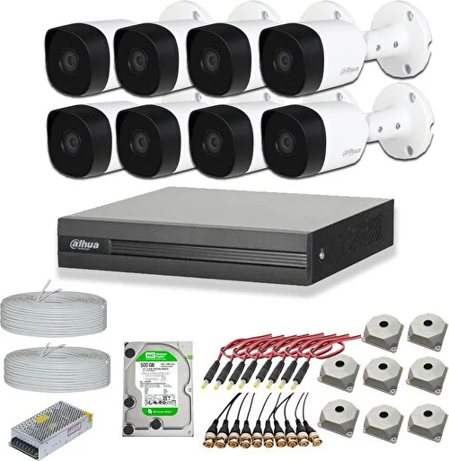 2mp 8 Kameralı Dış Ortam Ahd Hd-cvi Full Kamera Seti 2tb Disk