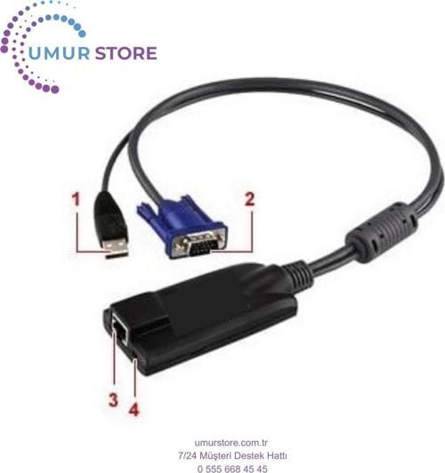 USB Sanal Ortam Kvm Adaptörü(Cpu Modül), Maksimum Mesafe 50 Metre usb VGA Virtual Media Kvm Adapter