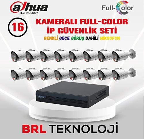 16 Kameralı Full Color İp Güvenlik Kamera Seti