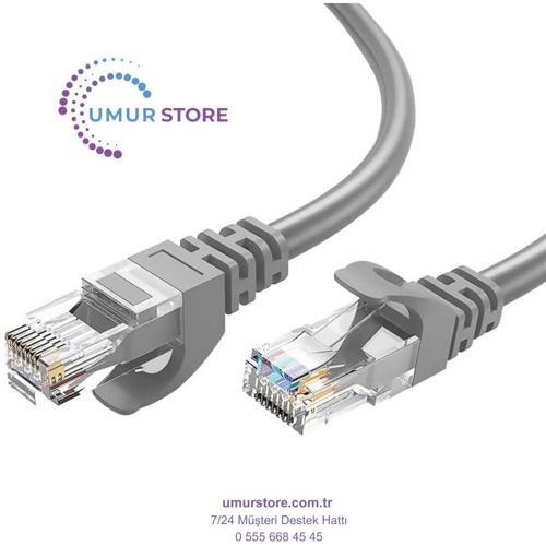 Lua 15 Metre, Ethernet Kablosu, Ağ Kablosu, Lan, Cat6, Modem Internet Kablosu, Gri