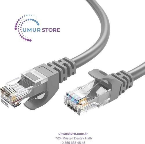 Lua 15 Metre, Ethernet Kablosu, Ağ Kablosu, Lan, Cat6, Modem Internet Kablosu, Gri