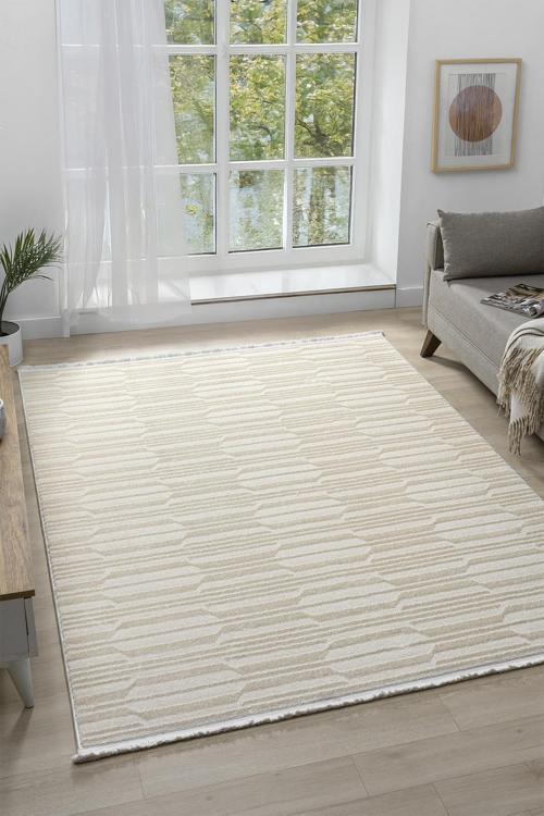 Puffy Beyaz Halı Yumuşak Dokulu Shaggy Halı Oturma Odası Salon Halısı 13814D