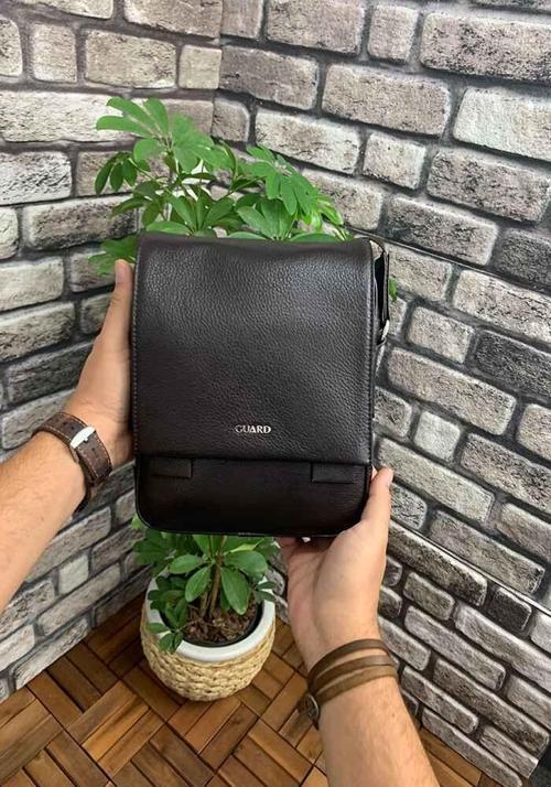 Siyah Hakiki Deri Erkek Omuz Çantası P1736