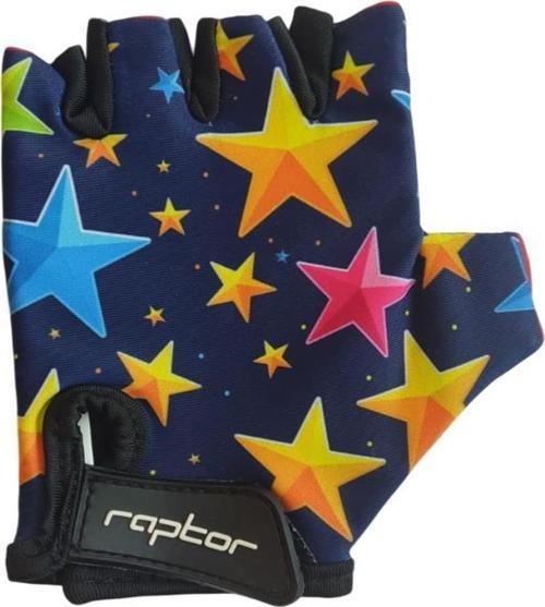 Raptor Çocuk Eldiveni Kısa Parmak Çocuk Bisiklet Eldiveni Silikon Jelli Yıldız Desenli M Beden