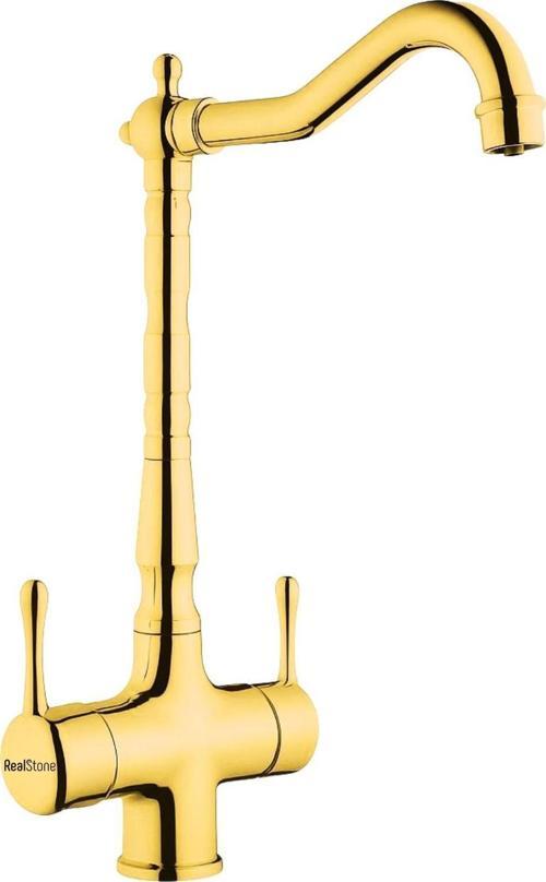 Ares Rustik Arıtmalı Gold Mutfak Eviye Bataryası