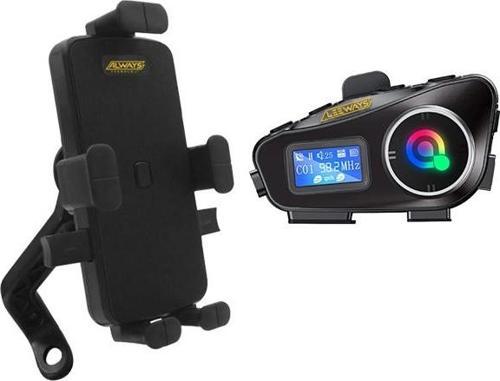 Q58 Max Kask Kulaklık interkom + Motosiklet Telefon Tutacağı