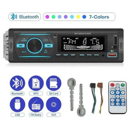 ® 7 Farklı Renkli Oto Teyp - Bluetooth & USB & AUX & FM Destekli Araç İçi Radyo