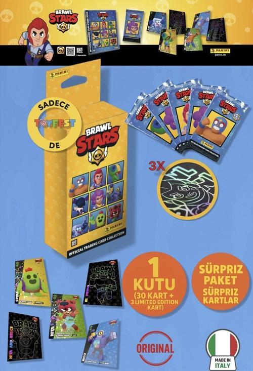 Brawl Stars Panini Resmi Kart Kutusu : 1 Kutu (30 Kart + 3 Limited Editon Kart)