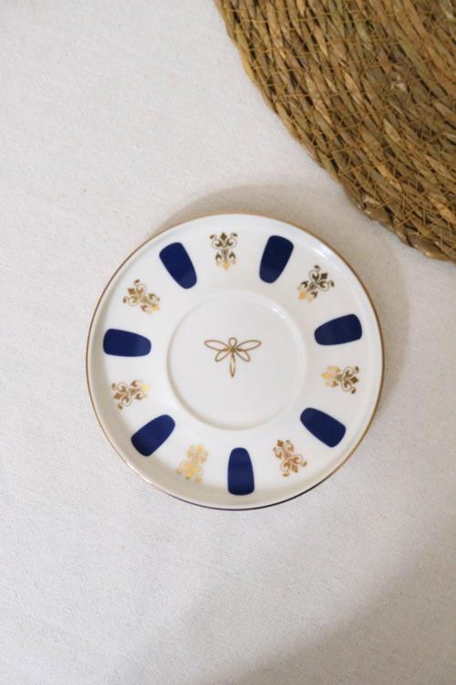 Porselen Acem Zade Lacivert Çay Tabağı 12,5cm Tekli