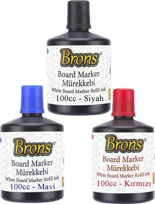 Siyah Mavi Kırmızı Yazı Tahta Kalem Mürekkebi 100ml 1 Adet Brons Tahta Kalemi Mürekkebi Kolay Silinebilir 100gr Okul