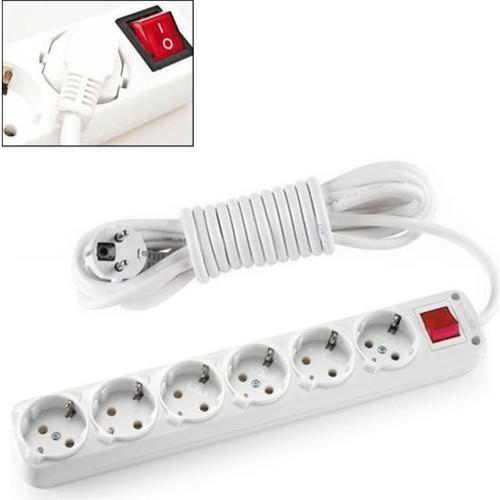 6lı Anahtarlı 5mt Topraklı Priz