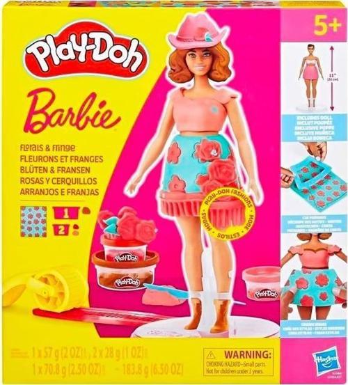 Play Doh Barbie Çiçekli ve Püsküllü Oyun Hamuru Seti G1360