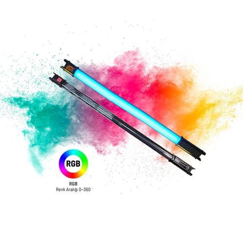 TB-60 RGB 30W Youtube Canlı Yayın Arka Plan Renkli Dolgu Işığı Led Tüp Işık (Uzunluk: 60 cm)