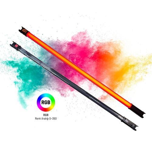TB-100 RGB 45W Youtube Canlı Yayın Arka Plan Renkli Dolgu Işığı Led Tüp Işık (Uzunluk: 100 cm)