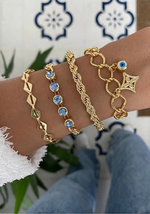 MagicStone Turquoise Stone Dörtlü Kombin Bileklik