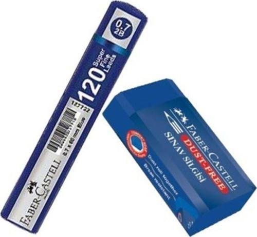 Faber Sınav Seti - Sınav Silgisi + 120'Li 0.7Mm Kalem Ucu Mavi