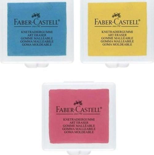 Plastik Kutulu Hamur Silgi Renkli 3 Adet