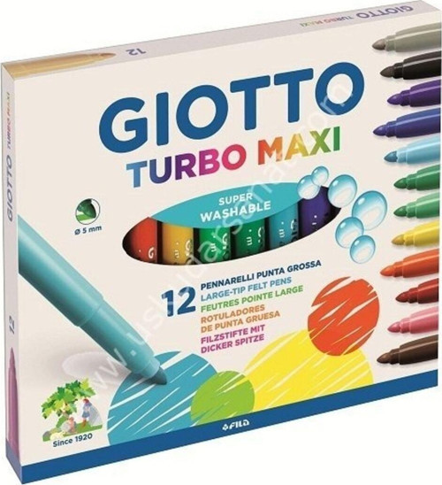 Turbo Maxi Kalın Uçlu Keçeli Kalem 12 Li