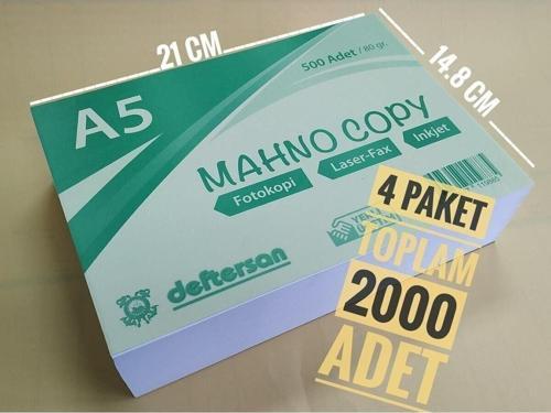 A5 Fotokopi Kağıdı 4X500= 2000 Adet 80 Gram
