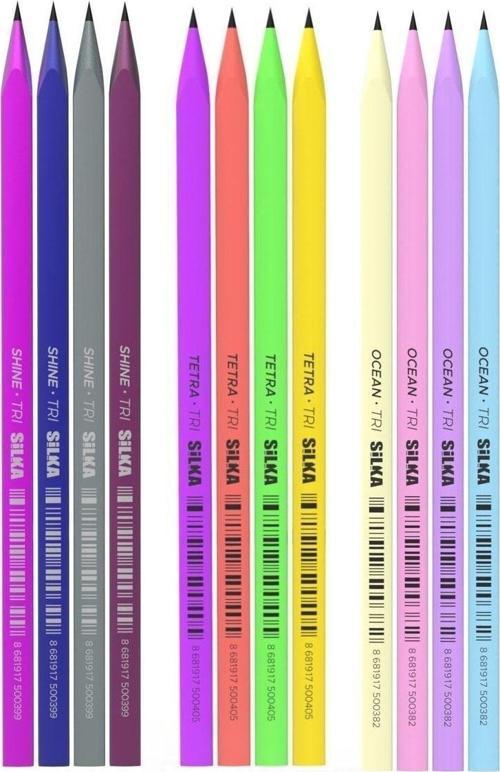 Kaly Üçgen Karışık Renkli Kurşun Kalem 12'Li