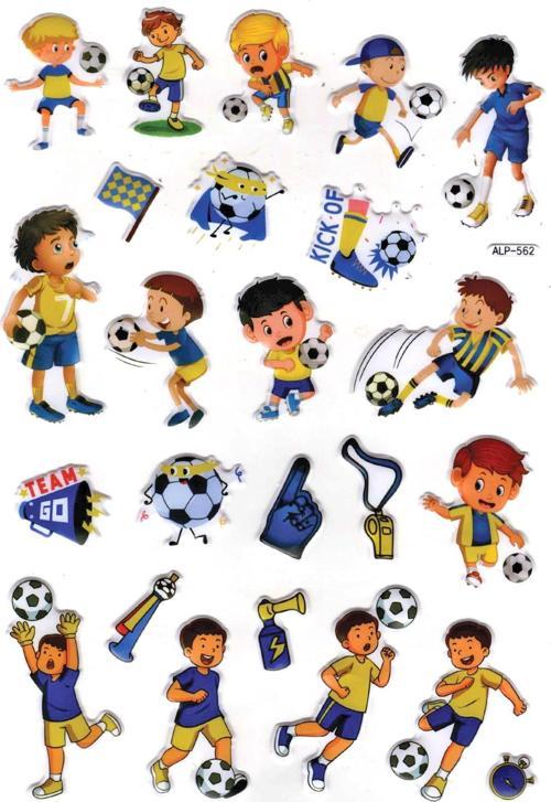 Sticker Kabartmalı A4 Boyutunda Stiker Defter, Planlayıcı Etiket-(lim562) - Sarı Mavi Lacivert Futbol