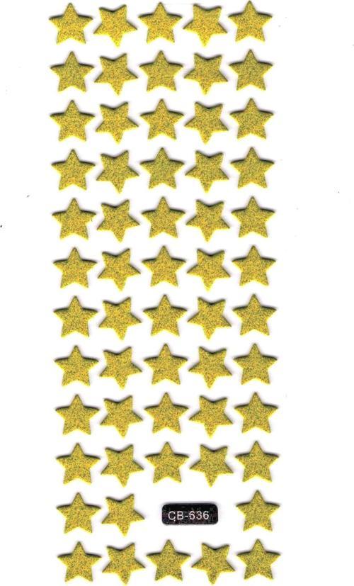 Sticker Kabartmalı Sticker Defter Planlayıcı Etiket (cb636) 16x7 cm- Minik Yıldızlar Sarı