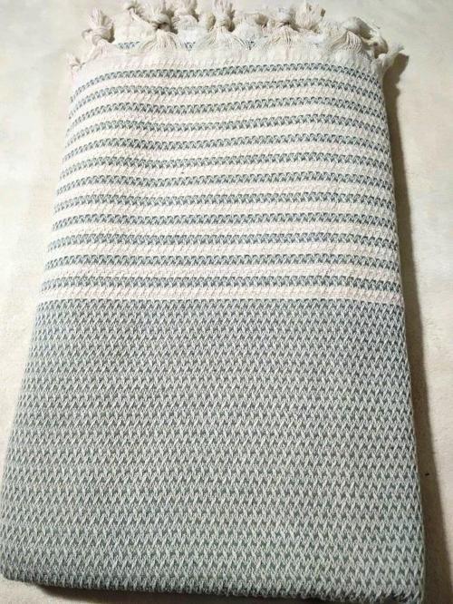 Pamuklu Kaymaz Hasır Dokuma Maxi Kolları Kapatan Koltuk Örtüsü (180x310)-A.Yeşil