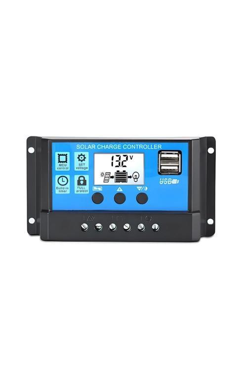 20 A Amper Şarj Kontrol Cihazı 12/24V 20 Ah 2'Li Usb'Li