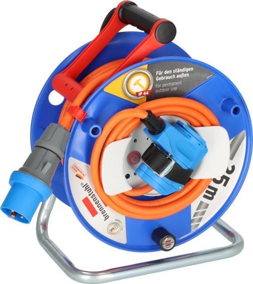 Camping Serisi CEE ve 230 V Çeviricili 25 Metre IP44 Dış Mekan Makara Kablosu
