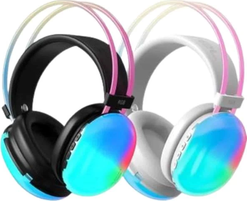 Kulak Üstü Kablosuz Bluetooth Kulaklık Unısex Renkli Işıklı Kulaklık