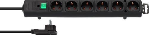 Comfort-Line Plus 6 Soketli Güç Şeridi Anahtarlı 2m Kablo Siyah