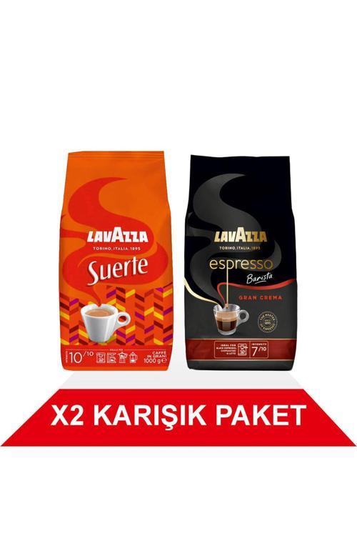 Suerte + Espresso Barista Gran Crema Çekirdek Kahve (1000gr) 2'Li Paket