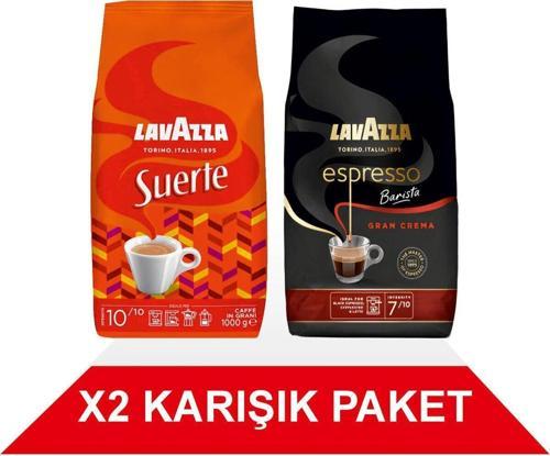 Suerte + Espresso Barista Gran Crema Çekirdek Kahve (1000gr) 2'Li Paket