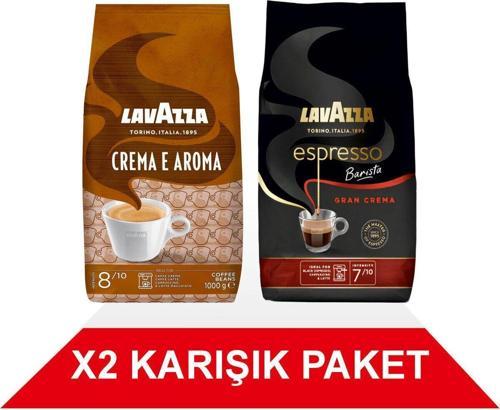 Crema E Aroma + Espresso Barista Gran Crema Çekirdek Kahve (1000gr) 2'Li Paket
