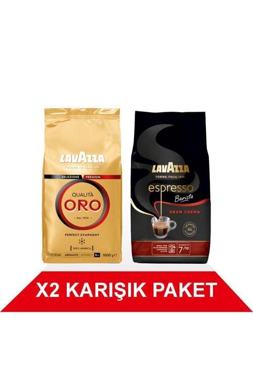 Qualità Oro + Espresso Barista Gran Crema Çekirdek Kahve (1000gr) 2'Li Paket