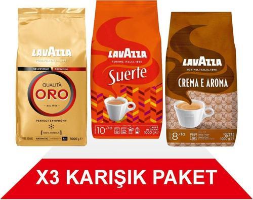Qualità Oro + Suerte + Crema E Aramo Çekirdek Kahve (1000gr) 3'Lü Paket
